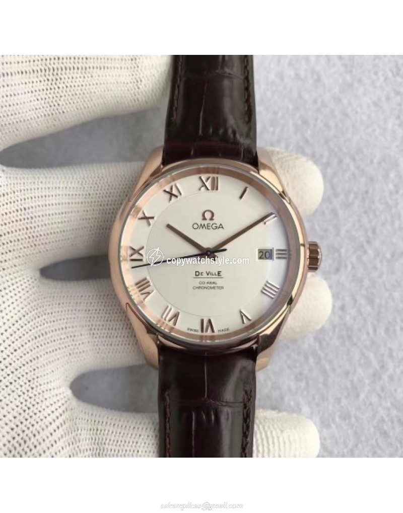 Omega De Ville Co-Axial 41MM 431.53.41.21.02.001 XF Rose Gold White Omega De Ville Co-Axial 41MM 431.53.41.21.02.001 XF Rose Gold White