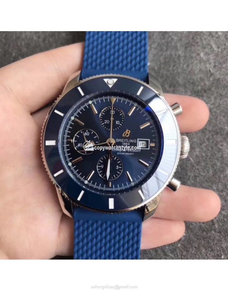 Breitling Superocean Heritage II Chronograph 46 A1331216 Noob Stainless Steel Blue Breitling Superocean Heritage II Chronograph 46 A1331216 Noob Stainless Steel Blue