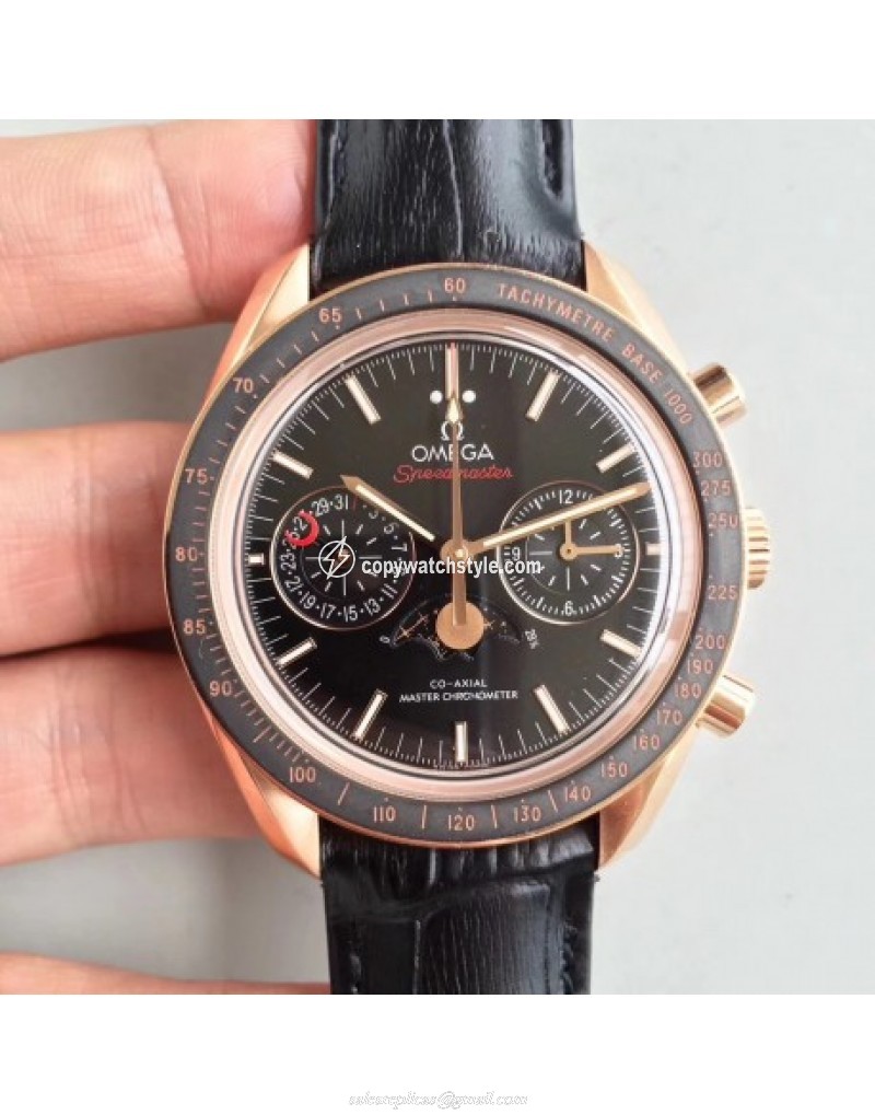 Omega Speedmaster Moonwatch Moonphase Chronograph 304.63.44.52.01.001 BF Rose Gold Black Omega Speedmaster Moonwatch Moonphase Chronograph 304.63.44.52.01.001 BF Rose Gold Black