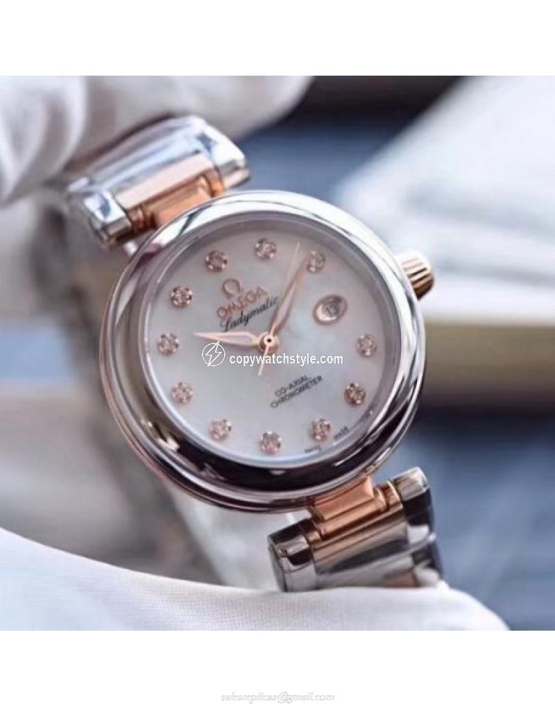Omega De Ville Ladymatic V6 Stainless Steel & Rose Gold Mother Of Pearl Omega De Ville Ladymatic V6 Stainless Steel & Rose Gold Mother Of Pearl