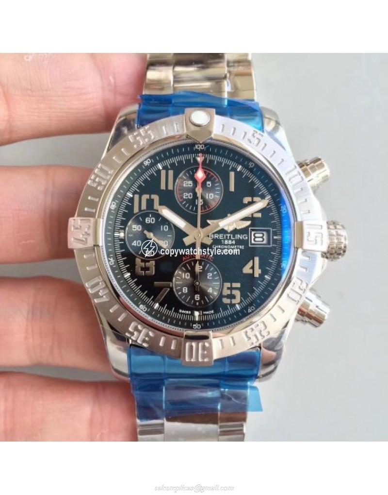 Breitling Avenger II Automatic Chronograph GF Stainless Steel Black 