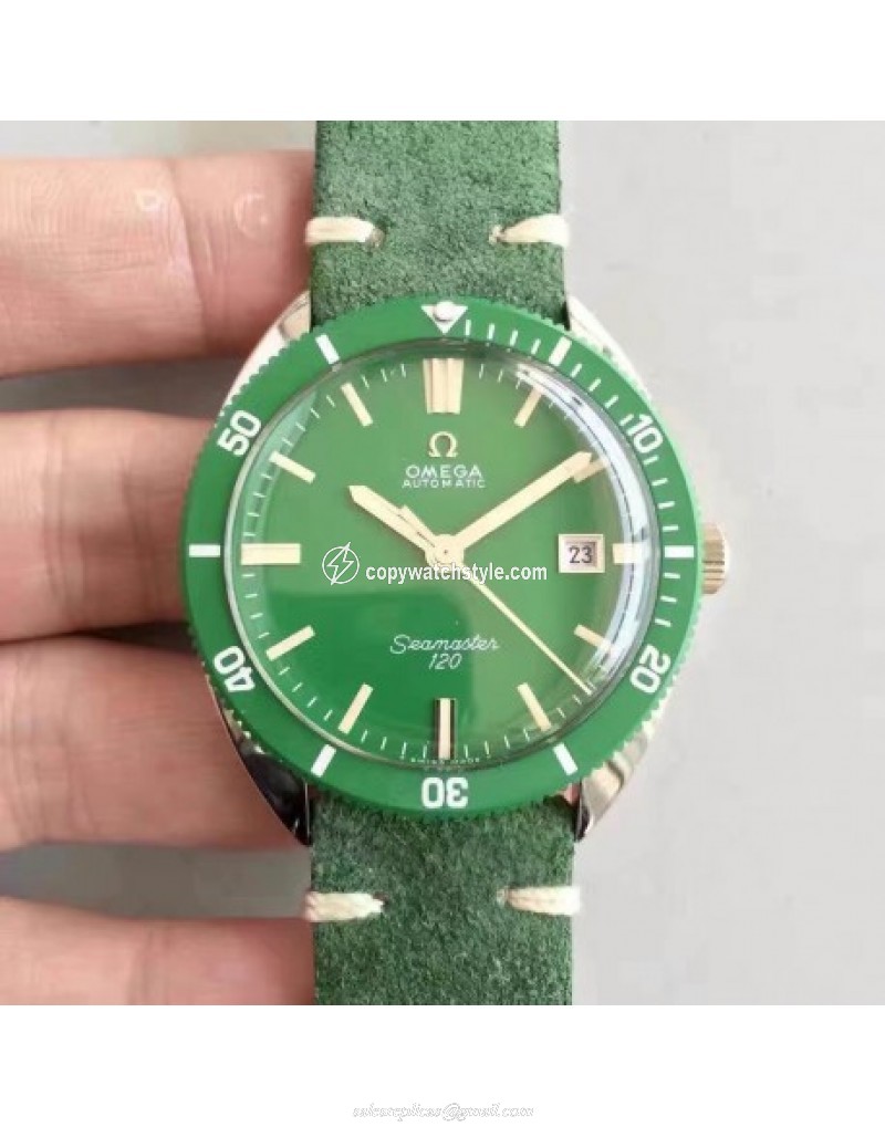 Omega Seamaster 120 Vintage 135.0027 1969 JH Stainless Steel Green Omega Seamaster 120 Vintage 135.0027 1969 JH Stainless Steel Green