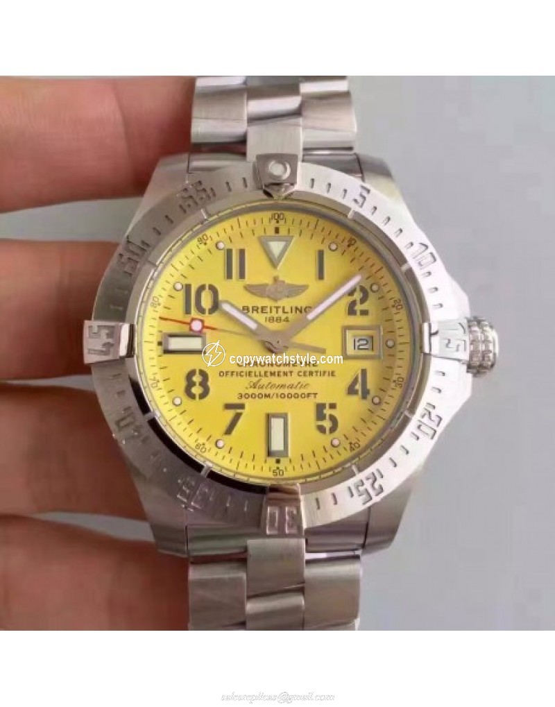 Breitling Avenger II Seawolf A1733110/I519/169A Noob Stainless Steel Yellow Breitling Avenger II Seawolf A1733110/I519/169A Noob Stainless Steel Yellow