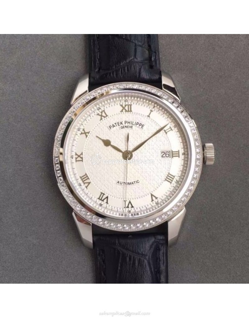 Patek Philippe Calatrava 5296 Stainless Steel & Diamonds White Patek Philippe Calatrava 5296 Stainless Steel & Diamonds White