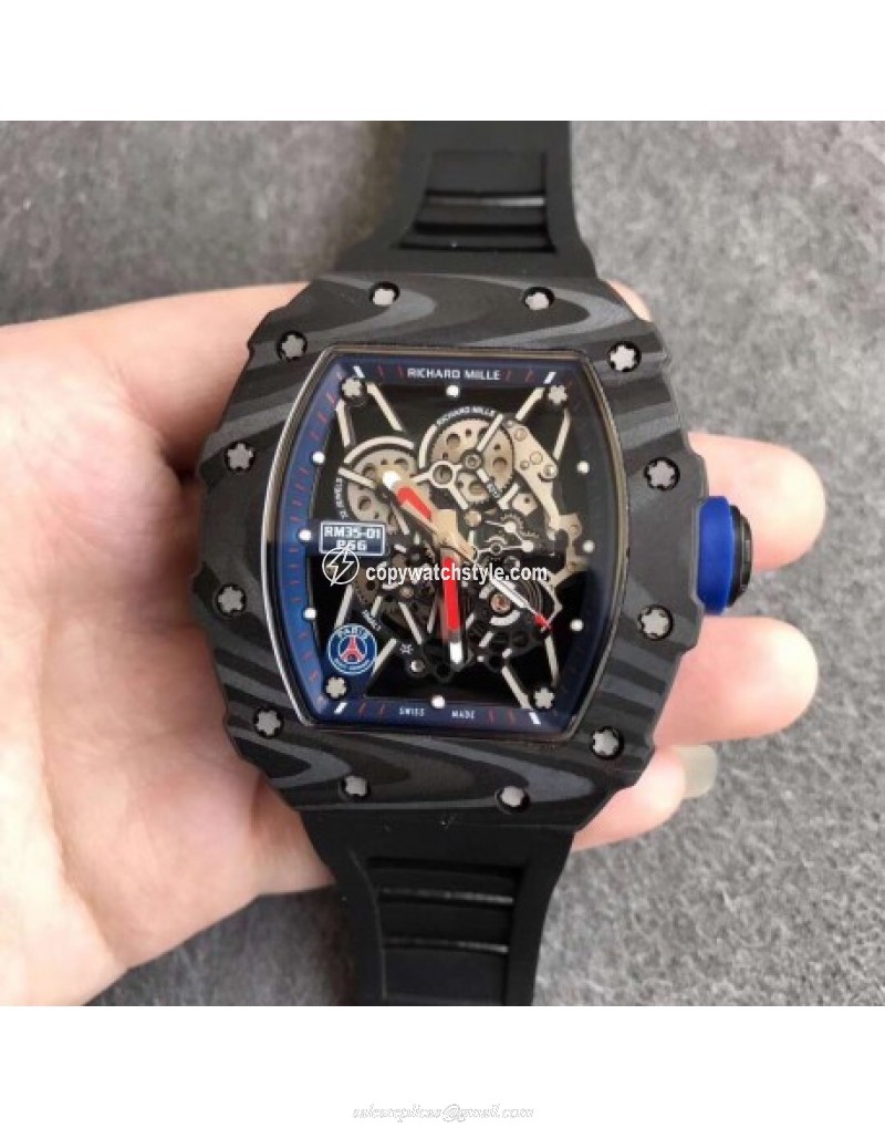 Richard Mille RM35-01 PSG KV Forged Carbon Blue Skeleton 