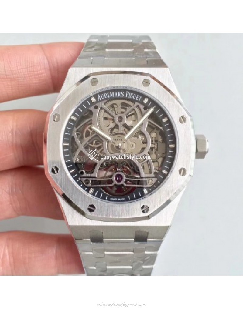 Audemars Piguet Royal Oak Tourbillon Extra-Plate Squelette 26518 JF Stainless Steel Black Skeleton Audemars Piguet Royal Oak Tourbillon Extra-Plate Squelette 26518 JF Stainless Steel Black Skeleton