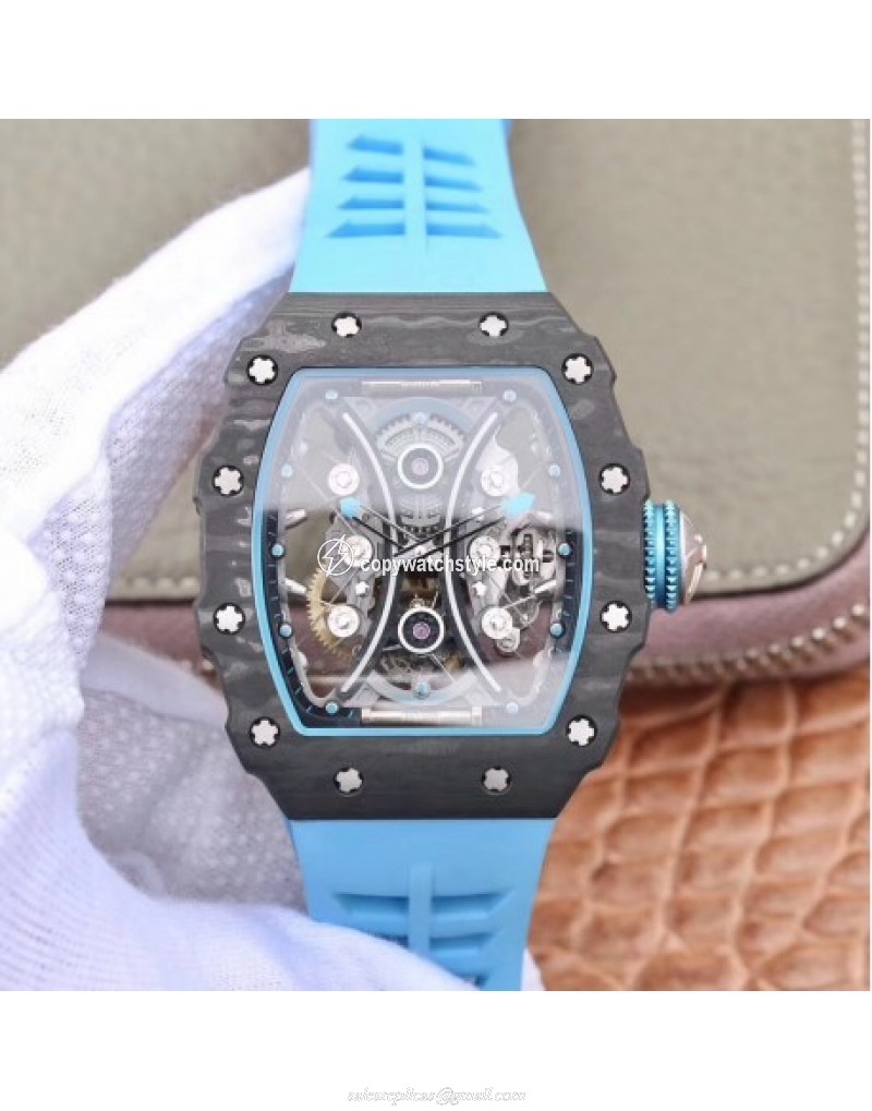 Richard Mille RM53-01 Tourbillon Pablo Mac Donough JB Forged Carbon Blue Skeleton Richard Mille RM53-01 Tourbillon Pablo Mac Donough JB Forged Carbon Blue Skeleton