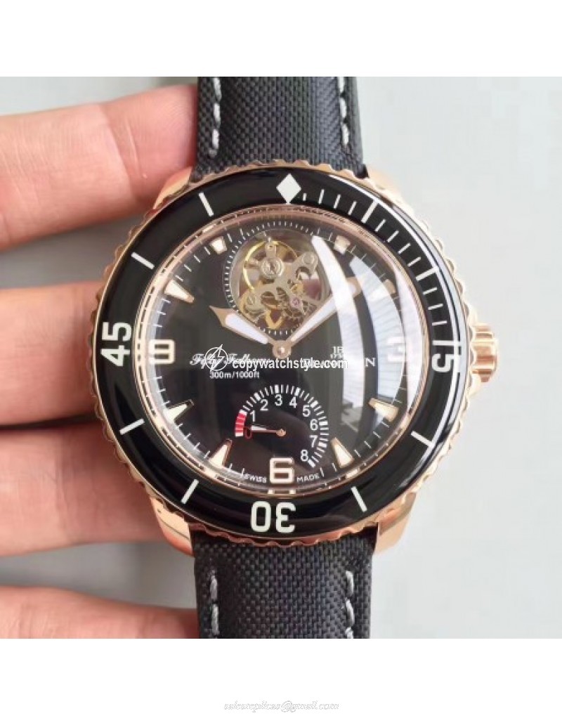 Blancpain Fifty Fathoms Tourbillon 5025-3630-52A ZF Rose Gold Black Blancpain Fifty Fathoms Tourbillon 5025-3630-52A ZF Rose Gold Black