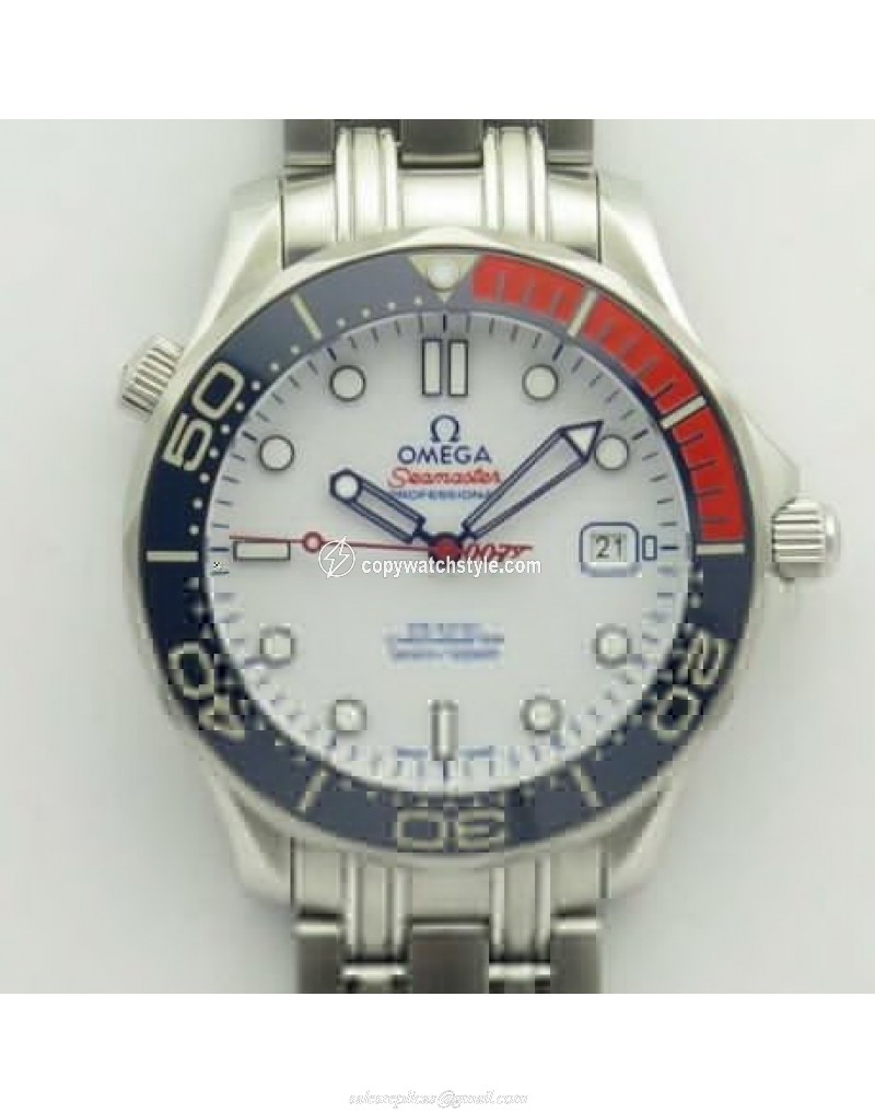Omega Seamaster Diver 300M Co-Axial 41MM Commander 007 212.32.41.20.04.001 MK Stainless Steel White 