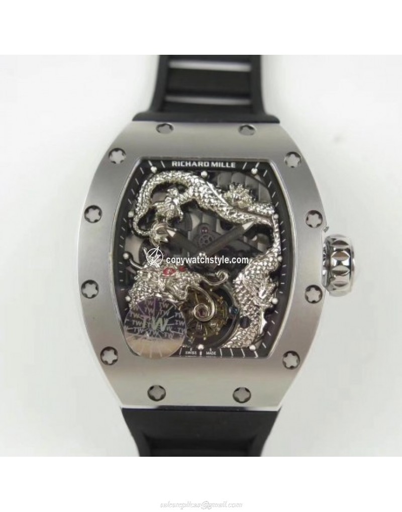 Richard Mille RM057 Tourbillon Dragon Jackie Chan TW Stainless Steel Black & Silver Skeleton Richard Mille RM057 Tourbillon Dragon Jackie Chan TW Stainless Steel Black & Silver Skeleton
