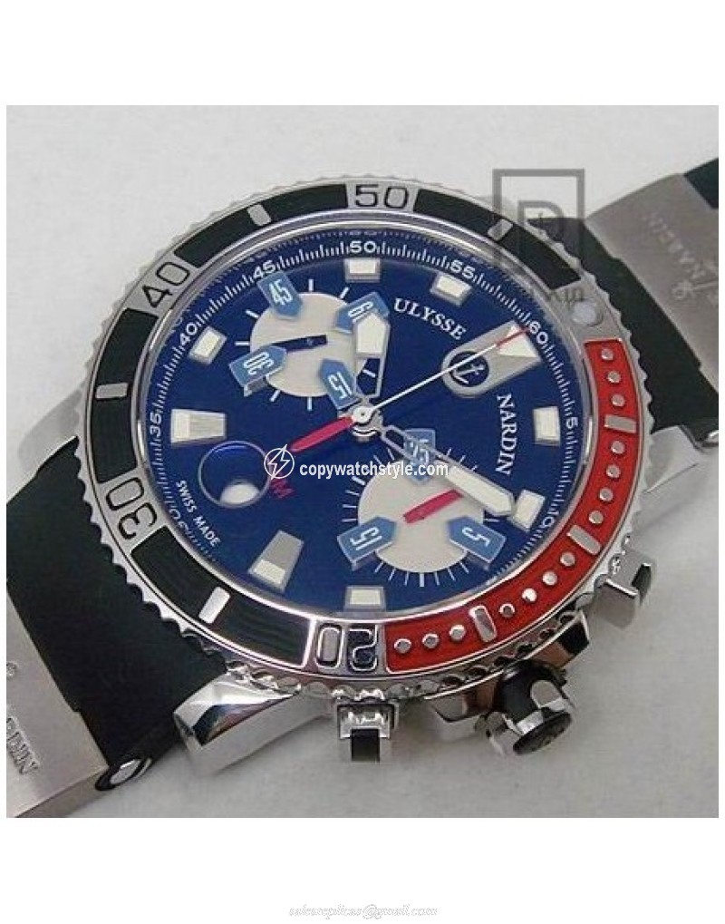 Ulysse Nardin Maxi Marine Diver Chronograph Stainless Steel Black Ulysse Nardin Maxi Marine Diver Chronograph Stainless Steel Black