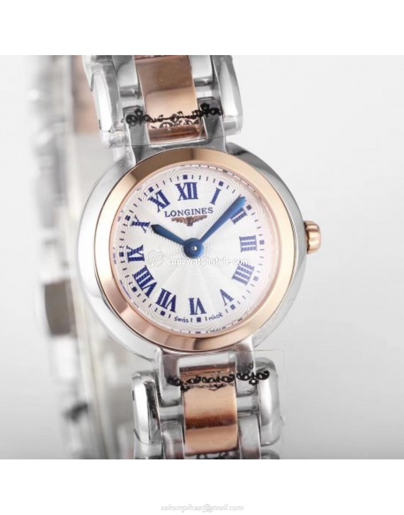 Longines Primaluna Ladies KZ Stainless Steel & Rose Gold White Longines Primaluna Ladies KZ Stainless Steel & Rose Gold White