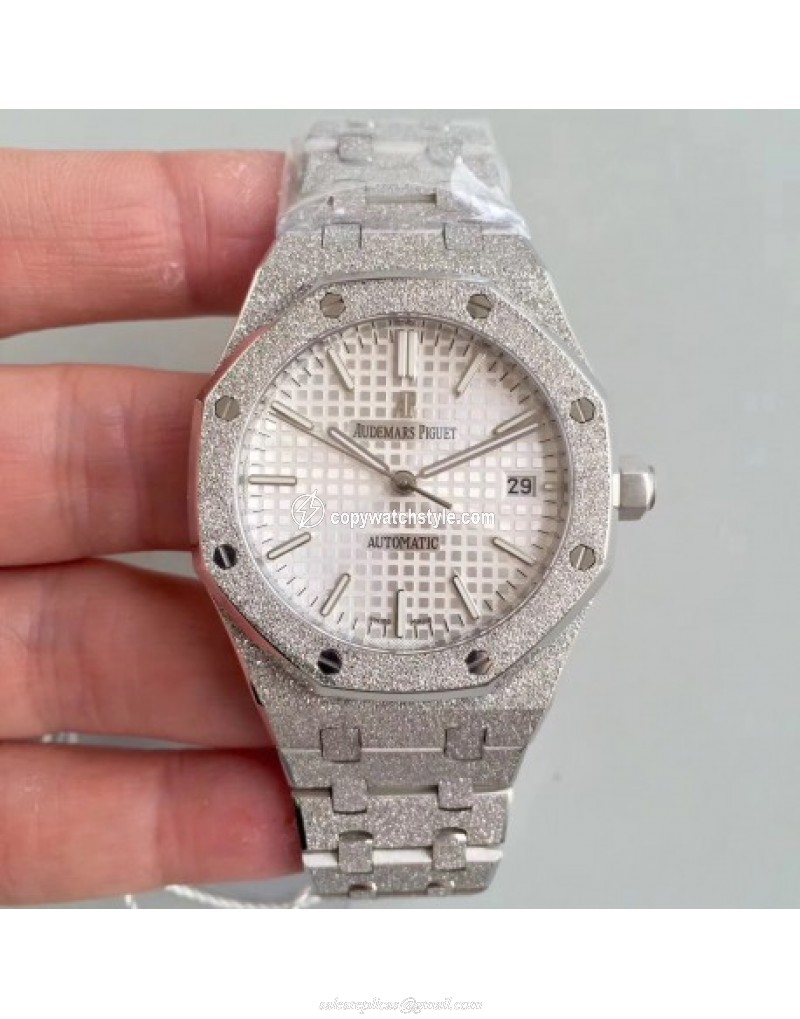 Audemars Piguet Royal Oak Frosted Gold 37MM 15454 JH Stainless Steel Silver 