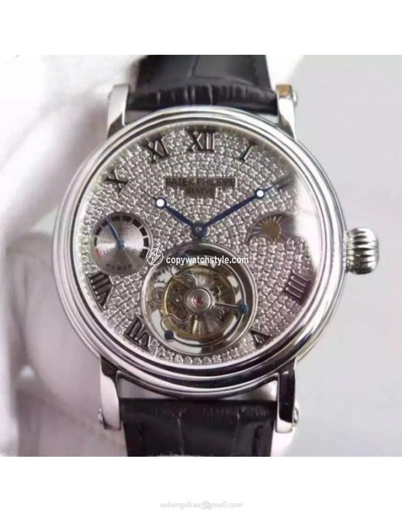 Patek Philippe Tourbillon Moonphase Power Reserve Stainless Steel Diamonds Patek Philippe Tourbillon Moonphase Power Reserve Stainless Steel Diamonds