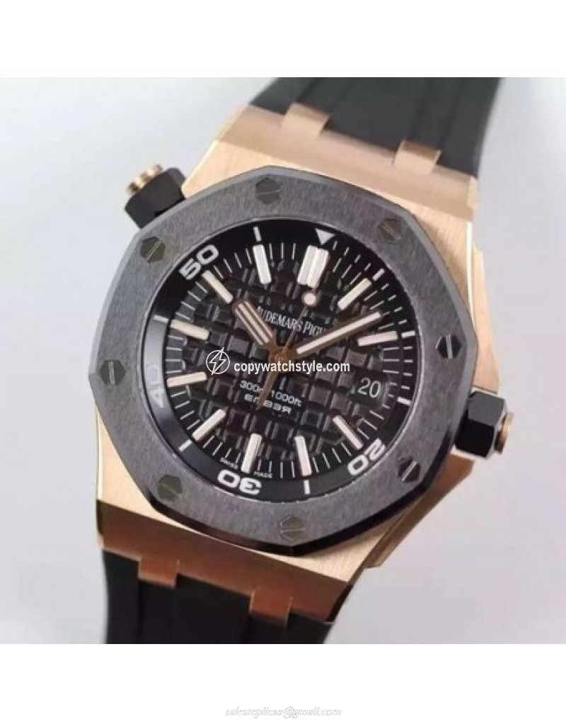 Audemars Piguet Royal Oak Offshore Diver 15340 Rose Gold Black Audemars Piguet Royal Oak Offshore Diver 15340 Rose Gold Black