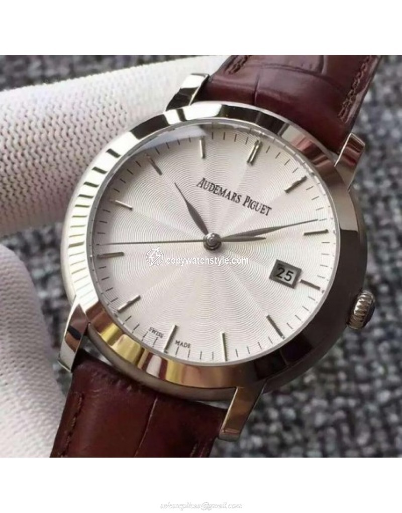 Audemars Piguet Jules Audemars 15170 Stainless Steel White Relief Audemars Piguet Jules Audemars 15170 Stainless Steel White Relief