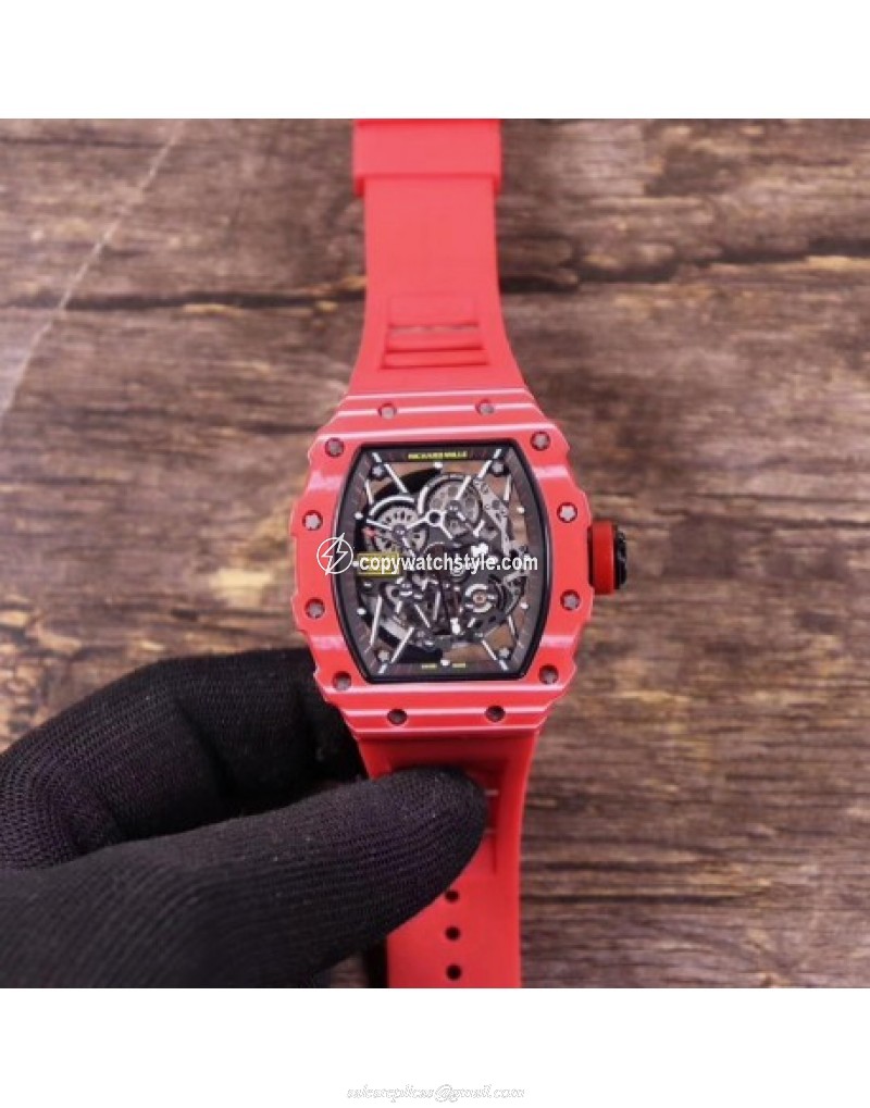 Richard Mille RM35-02 Rafael Nadal KV Red & White Forged Carbon Skeleton Richard Mille RM35-02 Rafael Nadal KV Red & White Forged Carbon Skeleton
