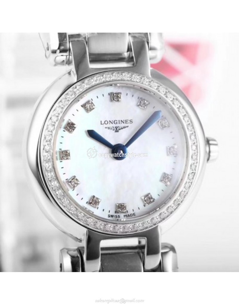 Longines Primaluna Ladies L8.109.4.87.6 KZ Stainless Steel & Diamonds Mother Of Pearl Longines Primaluna Ladies L8.109.4.87.6 KZ Stainless Steel & Diamonds Mother Of Pearl