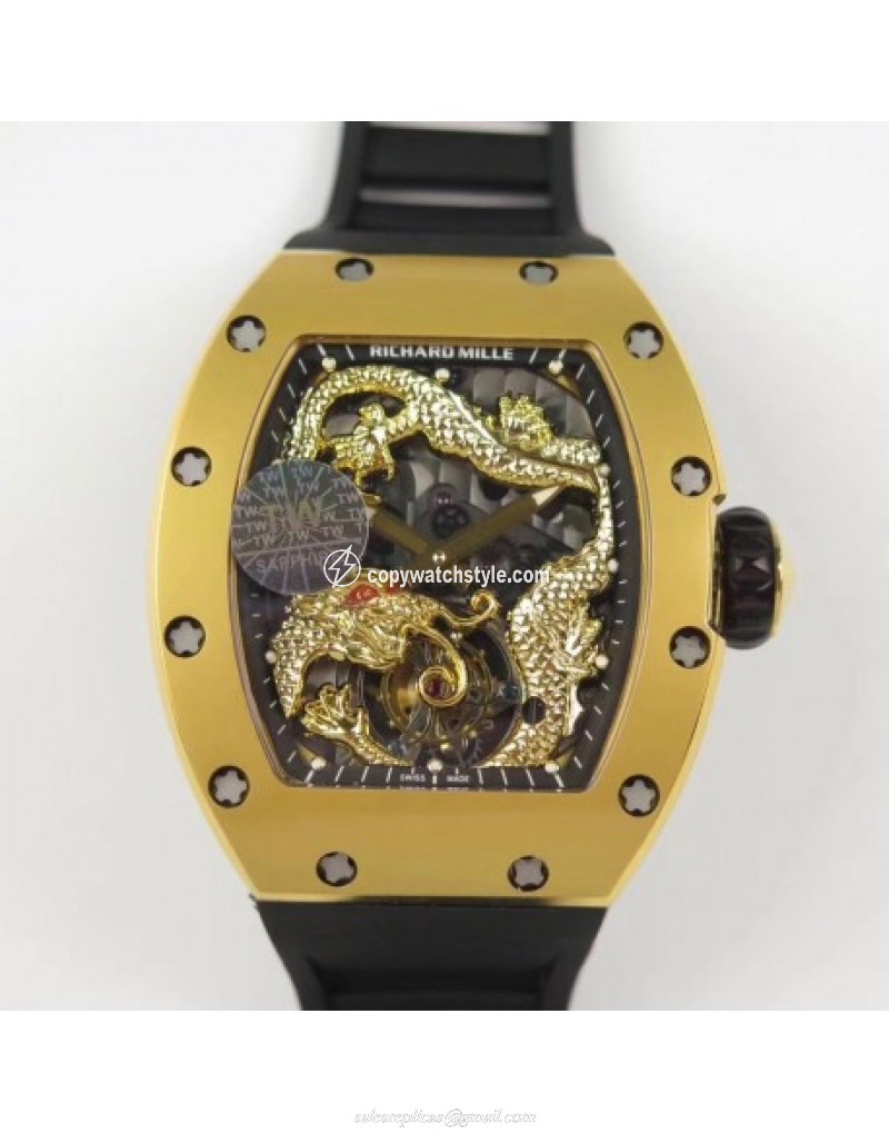 Richard Mille RM057 Tourbillon Dragon Jackie Chan TW Yellow Gold Black & Yellow Gold Skeleton Richard Mille RM057 Tourbillon Dragon Jackie Chan TW Yellow Gold Black & Yellow Gold Skeleton