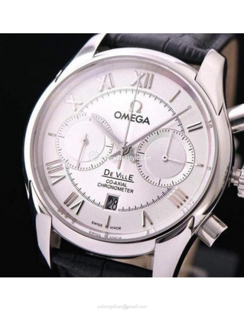 Omega De Ville 42MM Chronograph Stainless Steel White Omega De Ville 42MM Chronograph Stainless Steel White