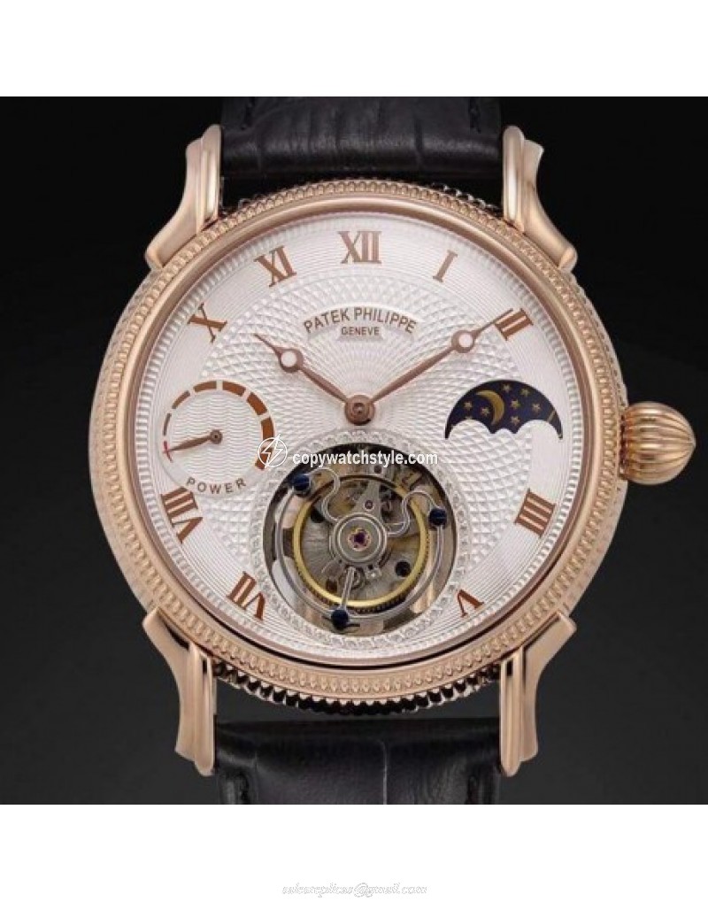 Patek Philippe Tourbillon Moonphase Power Reserve Rose Gold White Patek Philippe Tourbillon Moonphase Power Reserve Rose Gold White