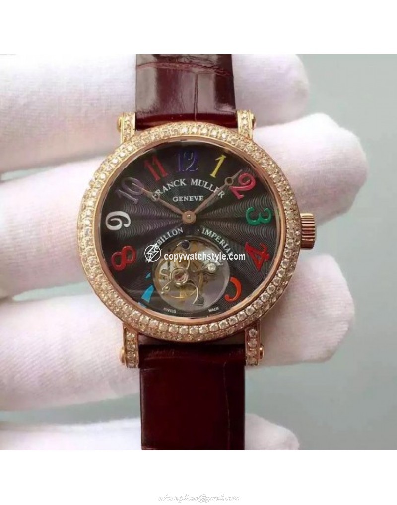 Franck Muller Color Dreams Tourbillon Imperial Rose Gold & Diamonds Anthracite 