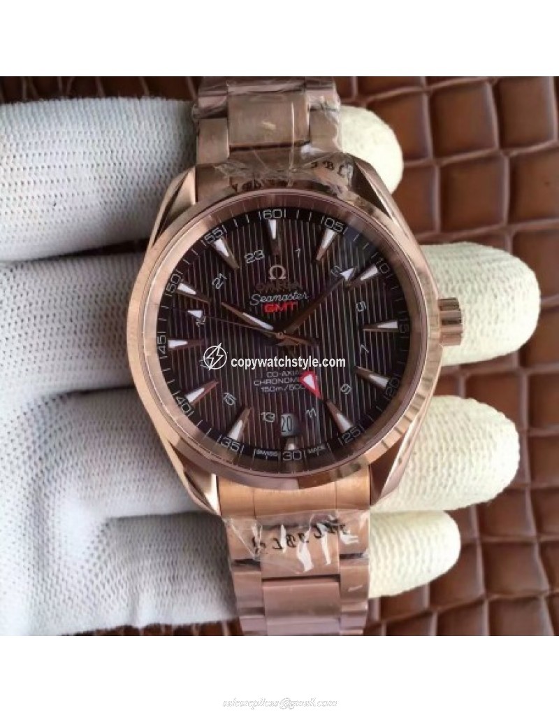 Omega Seamaster Aqua Terra 150M GMT 231.50.43.22.06.002 43MM JH Rose Gold Black Omega Seamaster Aqua Terra 150M GMT 231.50.43.22.06.002 43MM JH Rose Gold Black