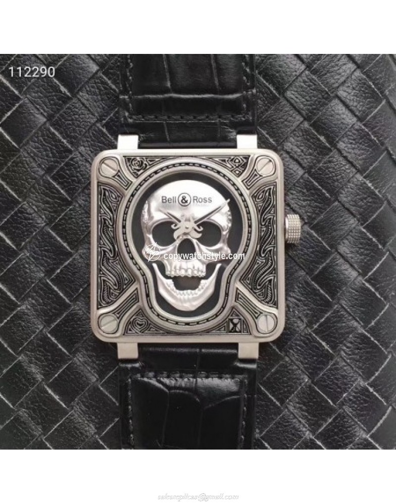 Bell & Ross BR 01 Burning Skull Noob Silver Silver Skull Bell & Ross BR 01 Burning Skull Noob Silver Silver Skull