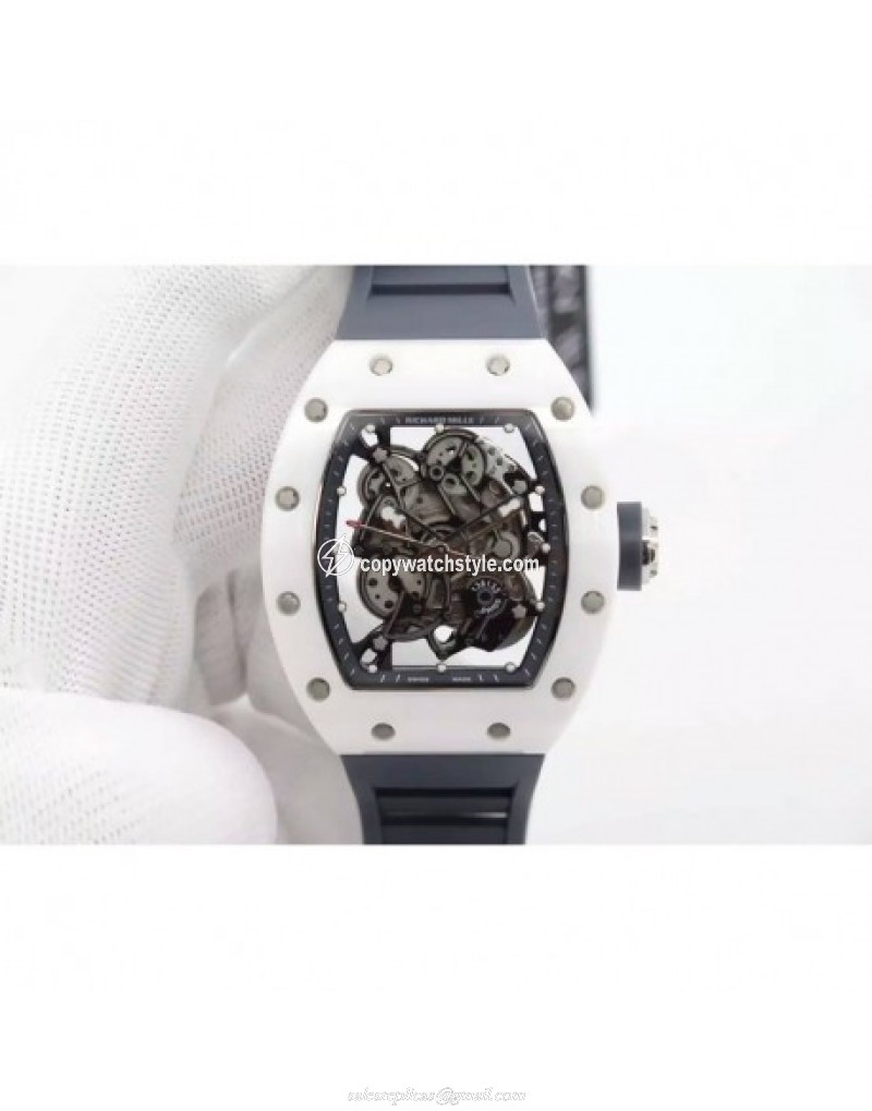 Richard Mille RM55 White Ceramic Gray Skeleton 