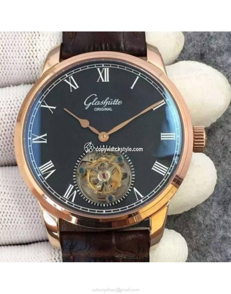 Glashutte Original Senator Excellence Tourbillon Rose Gold Black Glashutte Original Senator Excellence Tourbillon Rose Gold Black