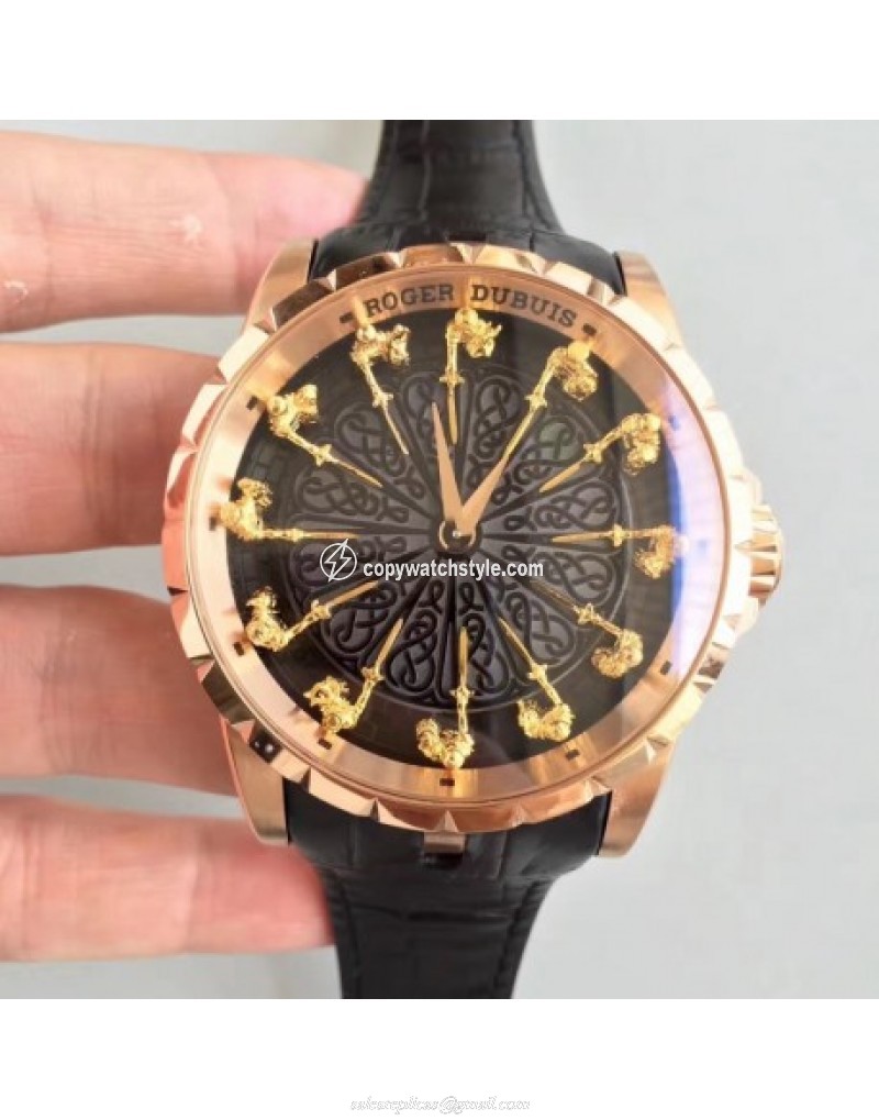 Roger Dubuis Excalibur Knights Of The Round Table II RDDBEX0511 Noob Rose Gold Black 
