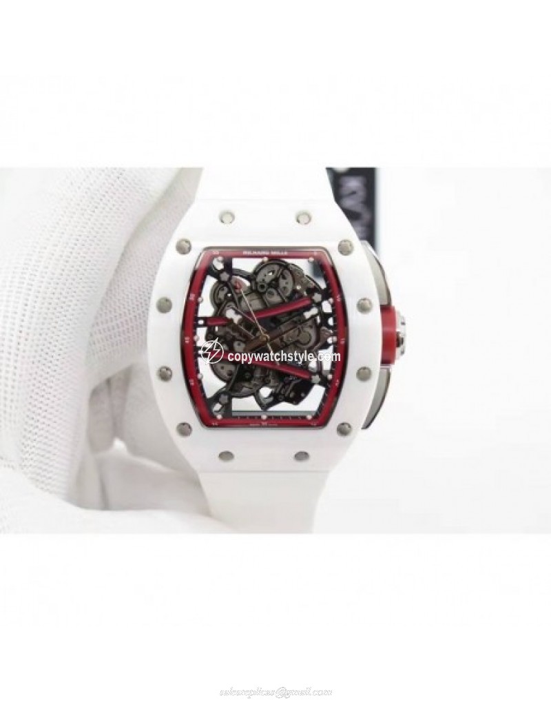 Richard Mille RM59-01M White Ceramic Red Skeleton Richard Mille RM59-01M White Ceramic Red Skeleton