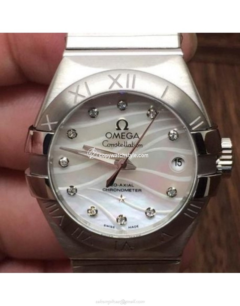 Omega Constellation Double Eagle Lady 27MM Stainless Steel Pearl Omega Constellation Double Eagle Lady 27MM Stainless Steel Pearl