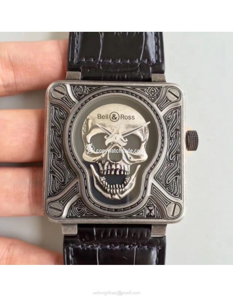 Bell & Ross BR 01 Burning Skull Noob Stainless Steel Black 