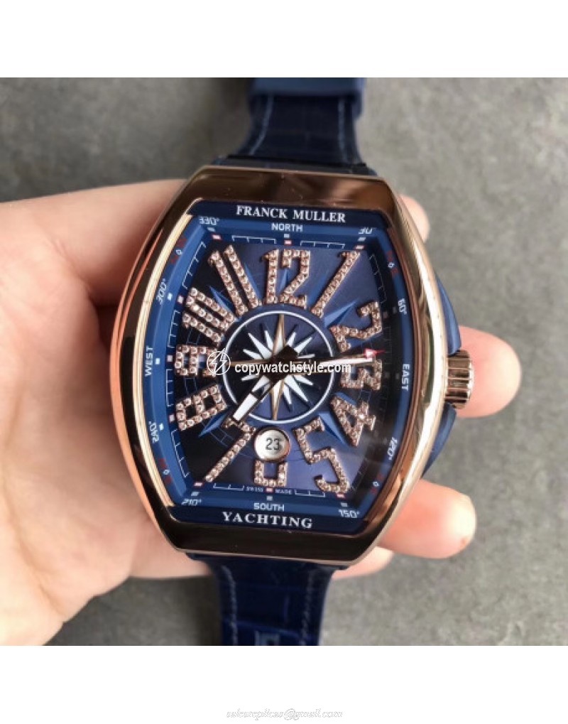 Franck Muller Vanguard Yachting V45 CC DT AC BL OX Rose Gold Blue Franck Muller Vanguard Yachting V45 CC DT AC BL OX Rose Gold Blue