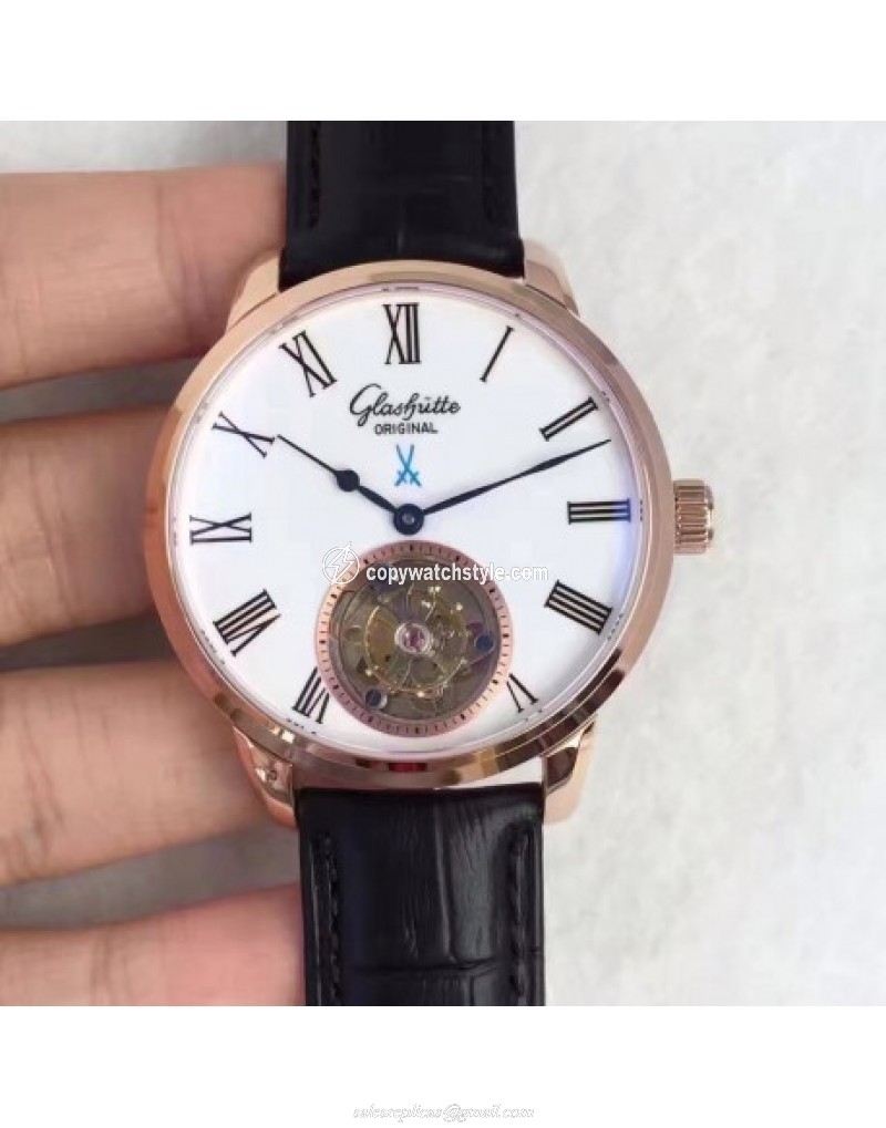 Glashutte Original Senator Meissen Tourbillon 1-94-11-01-01-04 Rose Gold White Glashutte Original Senator Meissen Tourbillon 1-94-11-01-01-04 Rose Gold White