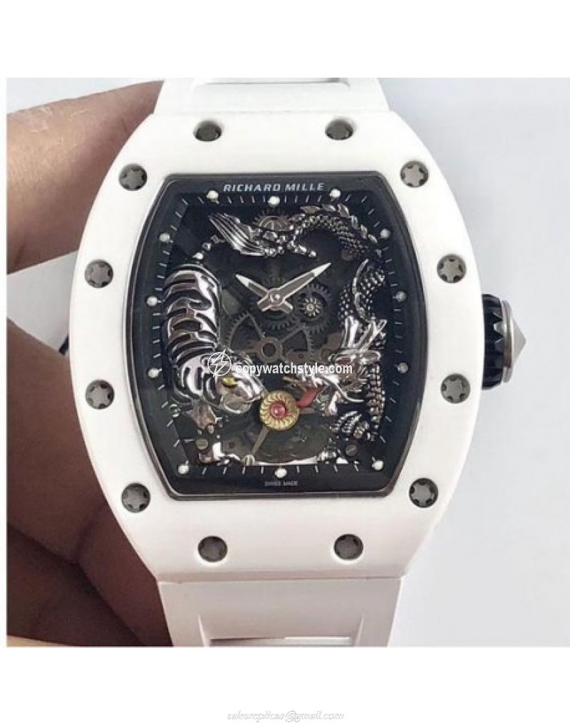 Richard Mille RM051-01 Tiger & Dragon KV White Ceramic Skeleton 