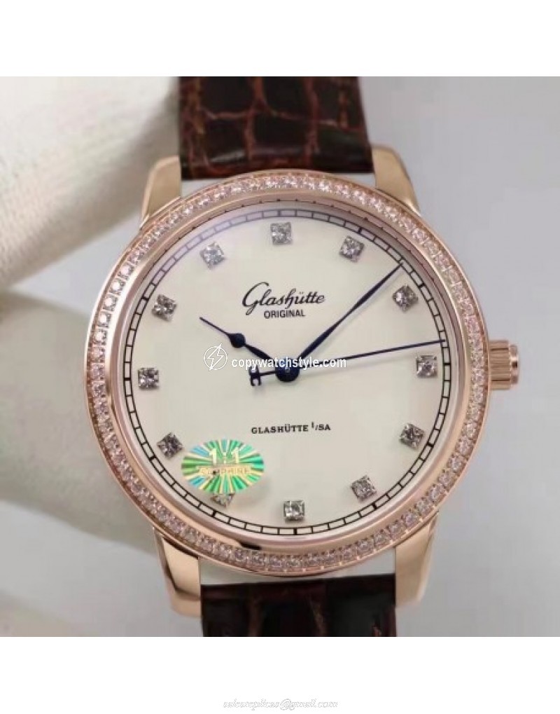 Glashutte Original Senator Excellence 1-36-01-02-05-01 GF Rose Gold & Diamonds White & Diamonds 