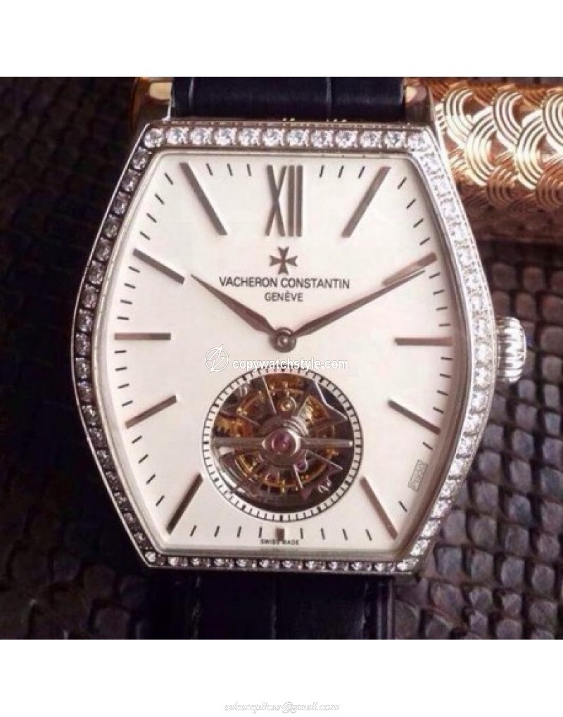 Vacheron Constantin Malte Tourbillon Stainless Steel & Diamonds White Vacheron Constantin Malte Tourbillon Stainless Steel & Diamonds White