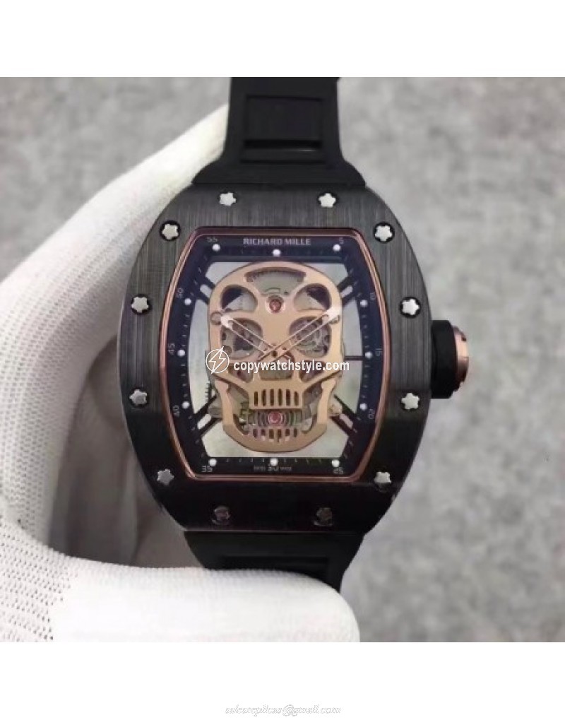 Richard Mille RM052 KV Black Ceramic Gold Skull Richard Mille RM052 KV Black Ceramic Gold Skull