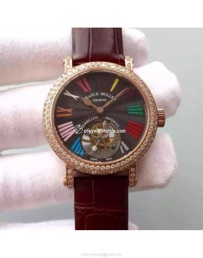 Franck Muller Color Dreams Tourbillon Imperial Rose Gold & Diamonds Anthracite Franck Muller Color Dreams Tourbillon Imperial Rose Gold & Diamonds Anthracite