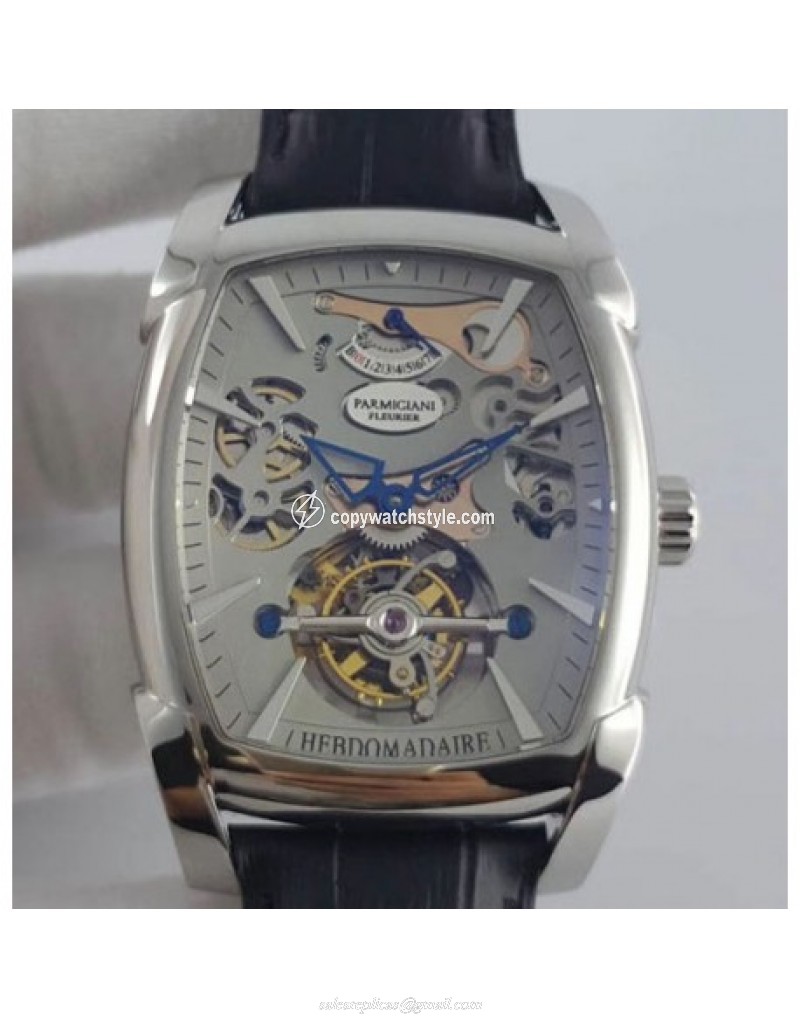 Parmigiani Fleurier Kalpa XL Tourbillon Chiaroscuro PF012512-01 BM Stainless Steel Grey Skeleton 