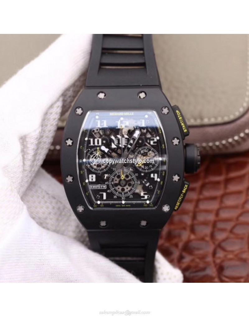 Richard Mille RM011-FM Felipe Massa Chronograph Limited Edition KV Ceramic Skeleton 