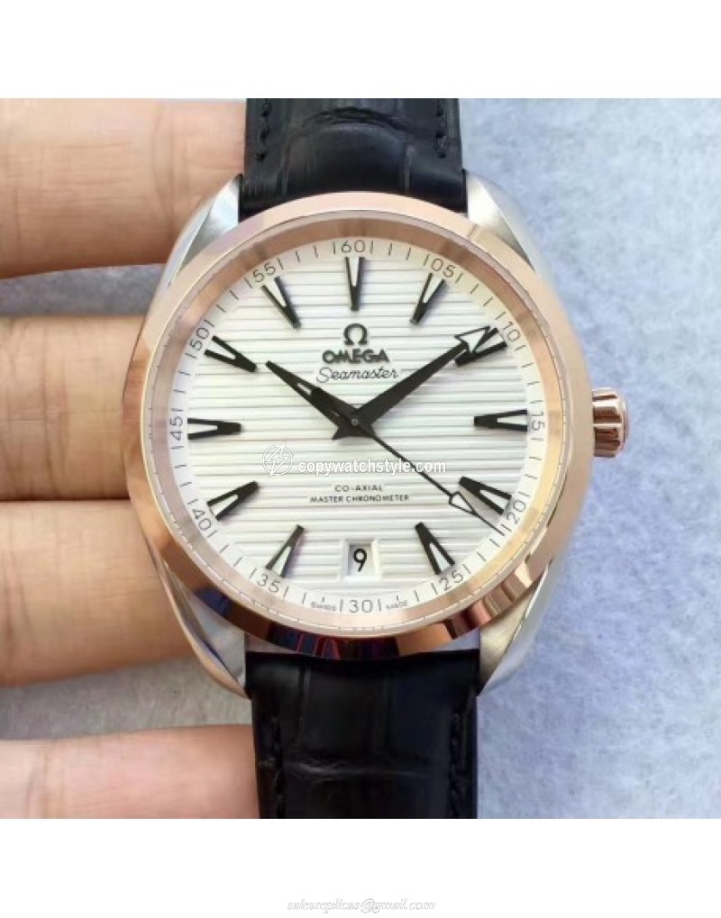 Omega Seamaster Aqua Terra 150M Master Co-Axial Baselworld 2017 XF Stainless Steel & Rose Gold White 