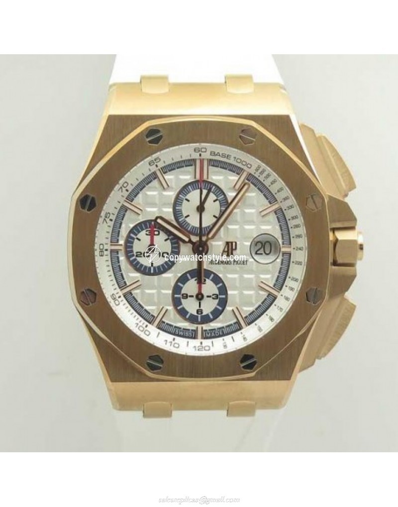 Audemars Piguet Royal Oak Offshore Chronograph 2017 26408OR.OO.A010CA.01 JF V2 Rose Gold White 