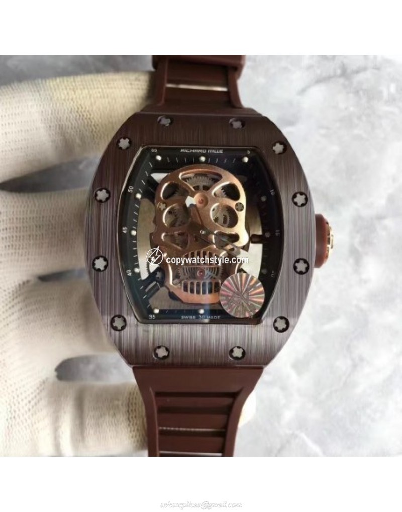 Richard Mille RM052 KV Brown Ceramic & Rose Gold Gold Skull Richard Mille RM052 KV Brown Ceramic & Rose Gold Gold Skull