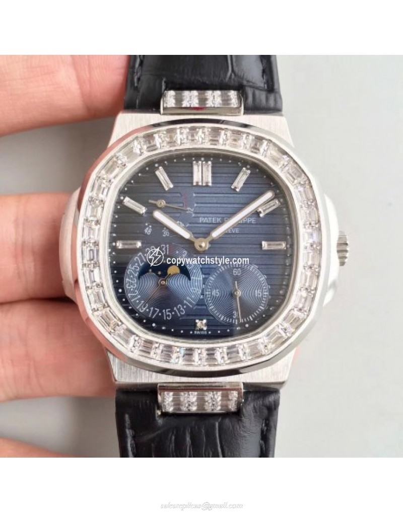Patek Philippe Nautilus Moonphase 5712G-001 Noob Stainless Steel & Diamond Blue Patek Philippe Nautilus Moonphase 5712G-001 Noob Stainless Steel & Diamond Blue