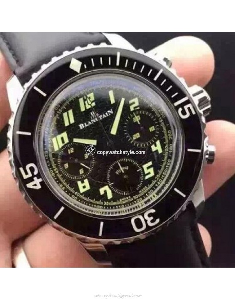 Blancpain Fifty Fathoms Flyback Stainless Steel Black Blancpain Fifty Fathoms Flyback Stainless Steel Black