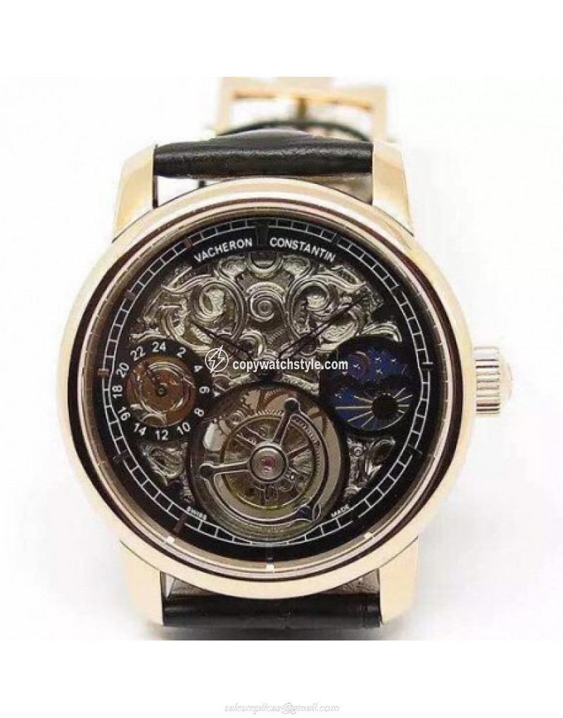 Vacheron Constantin Patrimony Tourbillon Rose Gold Skeleton & Black Vacheron Constantin Patrimony Tourbillon Rose Gold Skeleton & Black