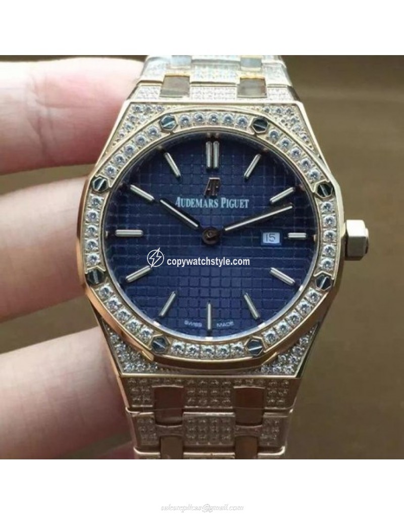 Audemars Piguet Royal Oak 67651 Ladies Rose Gold & Diamonds Blue Audemars Piguet Royal Oak 67651 Ladies Rose Gold & Diamonds Blue